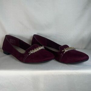 Christian Siriano Deep Red Chain Loafers